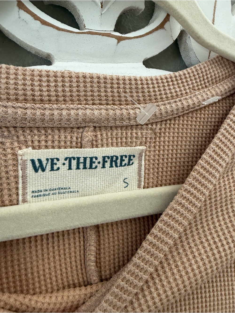 We The Free Easy Does It Long Sleeve Tee, Lettuce Trim, Neutral Basic Small - Picture 4 of 5